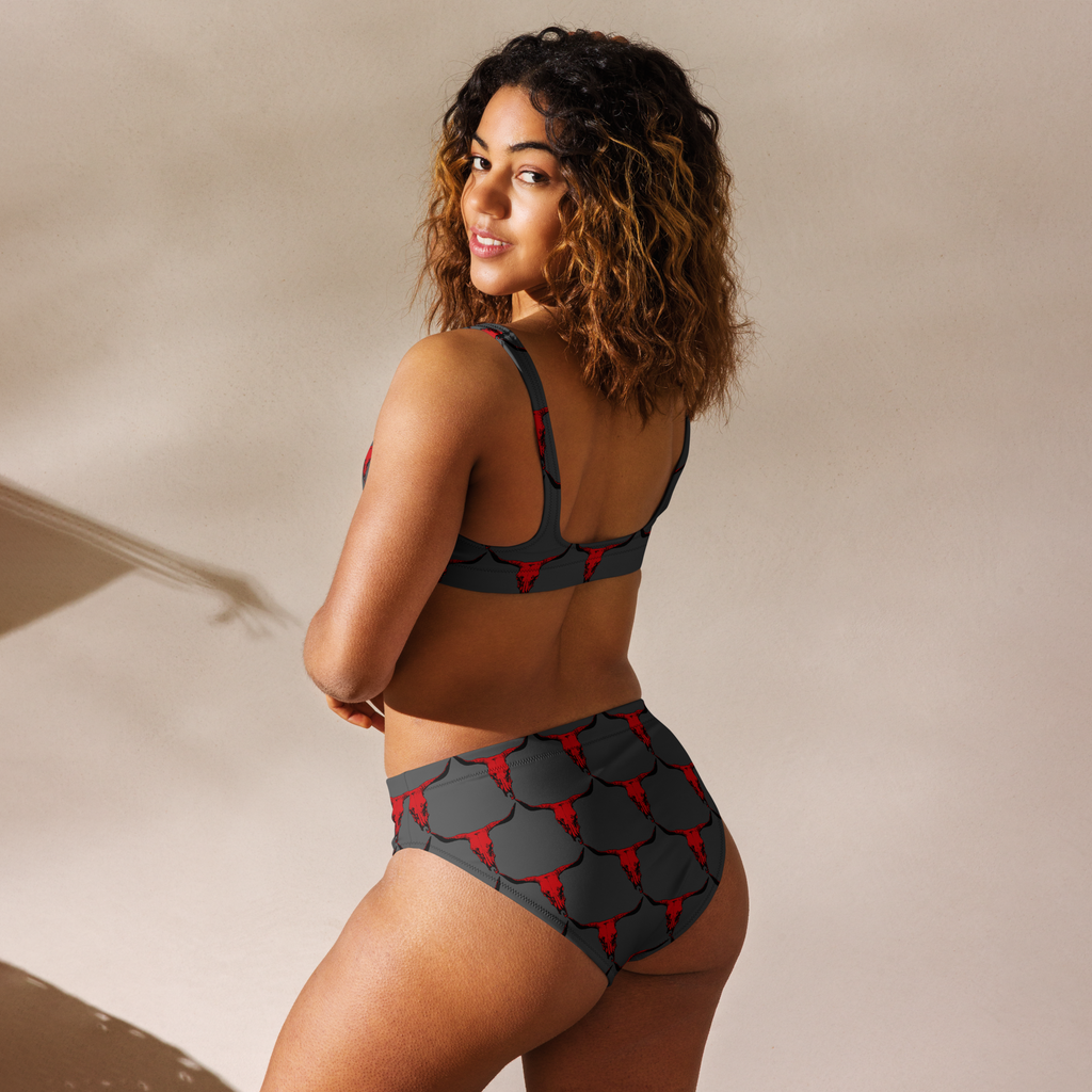 Baha Ranch Yeehaw Red Bull Skull Bikini