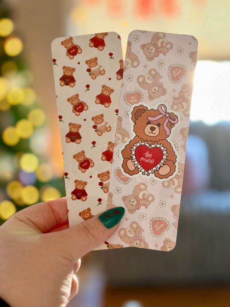 Be Mine Bear Dual-Sided Matte Cardstock Bookmark