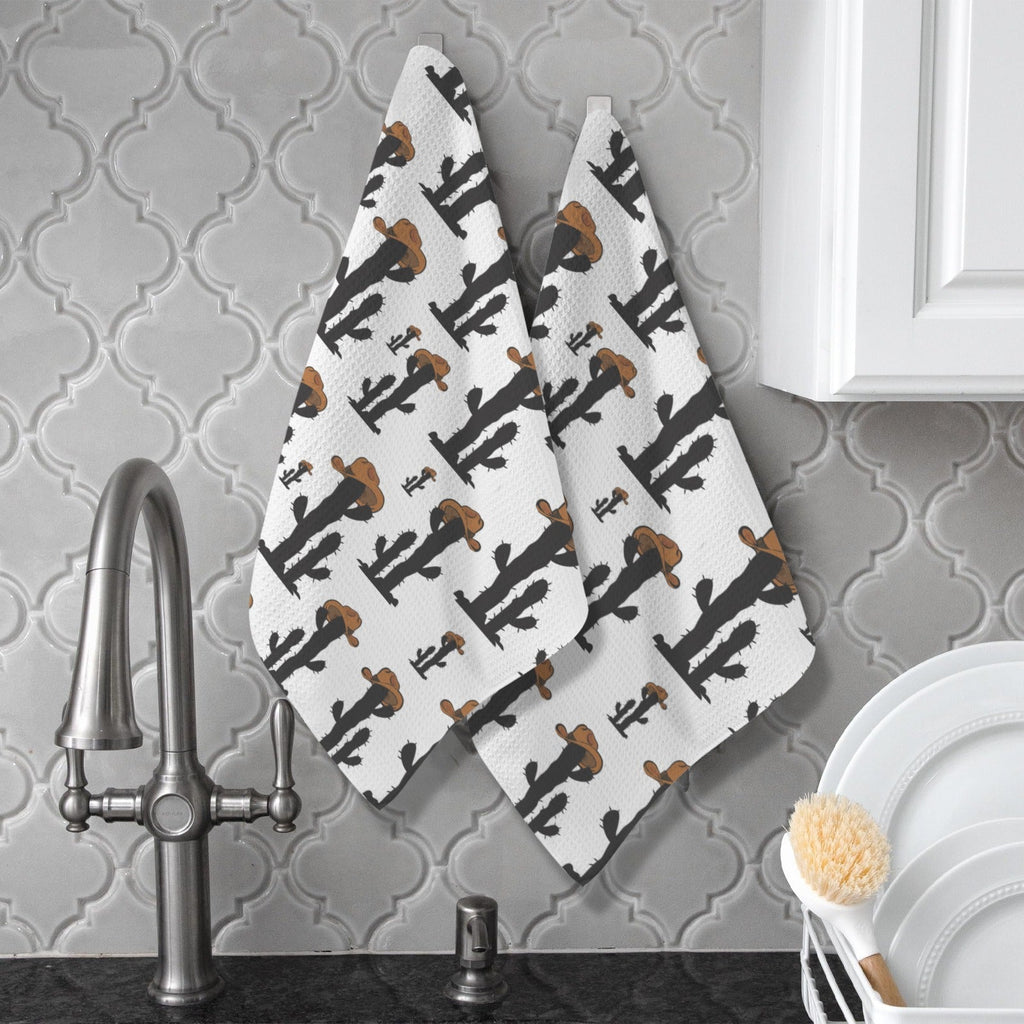 Cowboy Cactus Set of 2 Kitchen Dish Towels Made in America