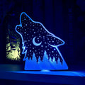 Celestial Wolf 3D Printed Light-Up Book Nook