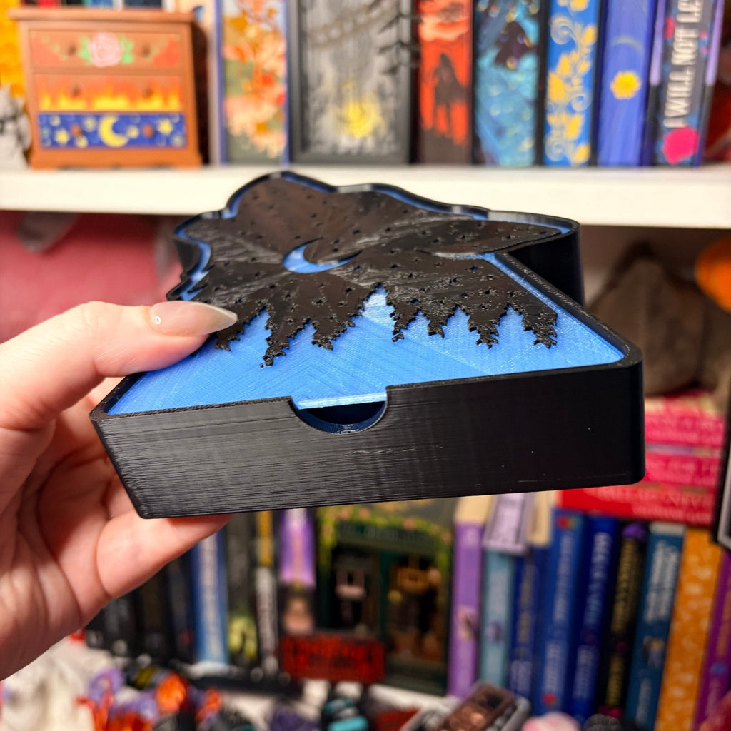 Celestial Wolf 3D Printed Light-Up Book Nook