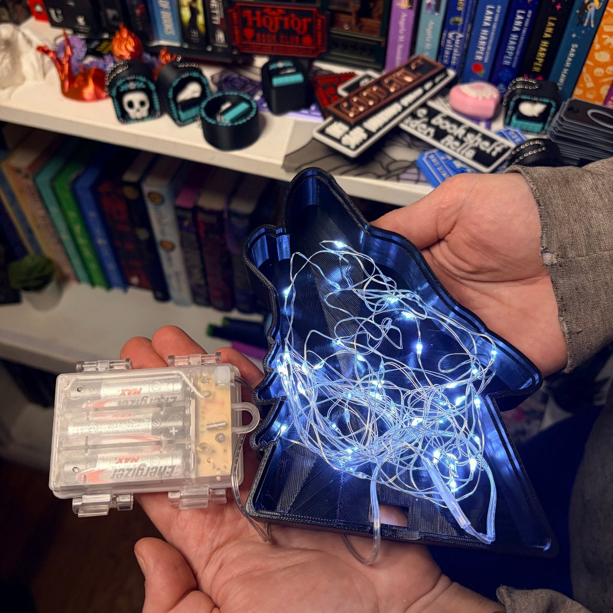 Celestial Wolf 3D Printed Light-Up Book Nook