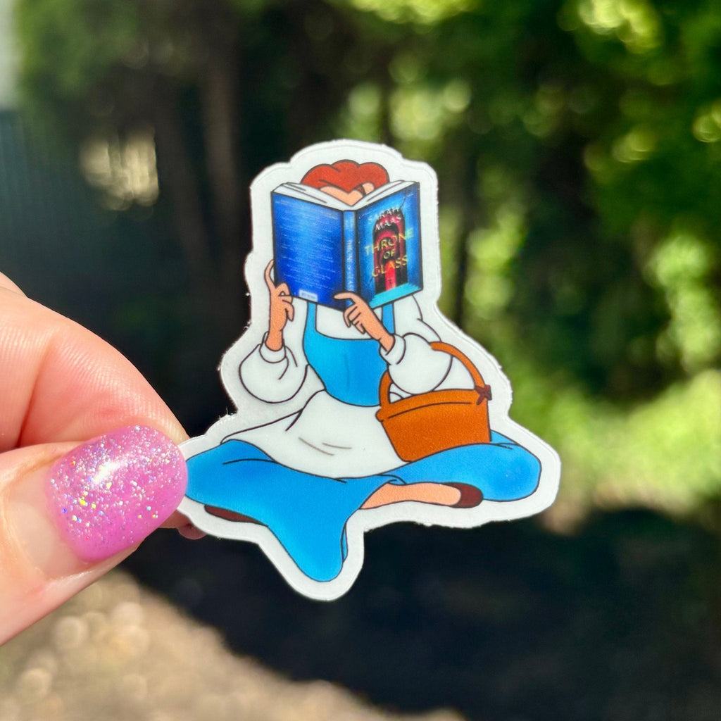 Clear Princess Reading Throne of Glass Sticker