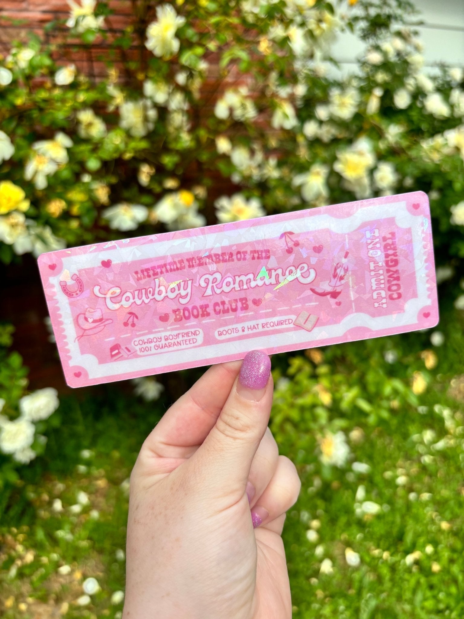 Cowboy Romance Book Club Cardstock Bookmark
