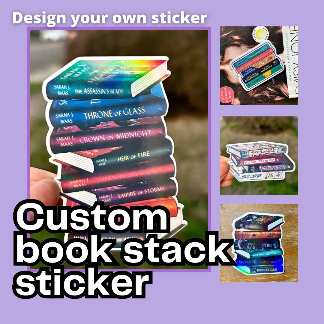 Custom Book Stack Sticker