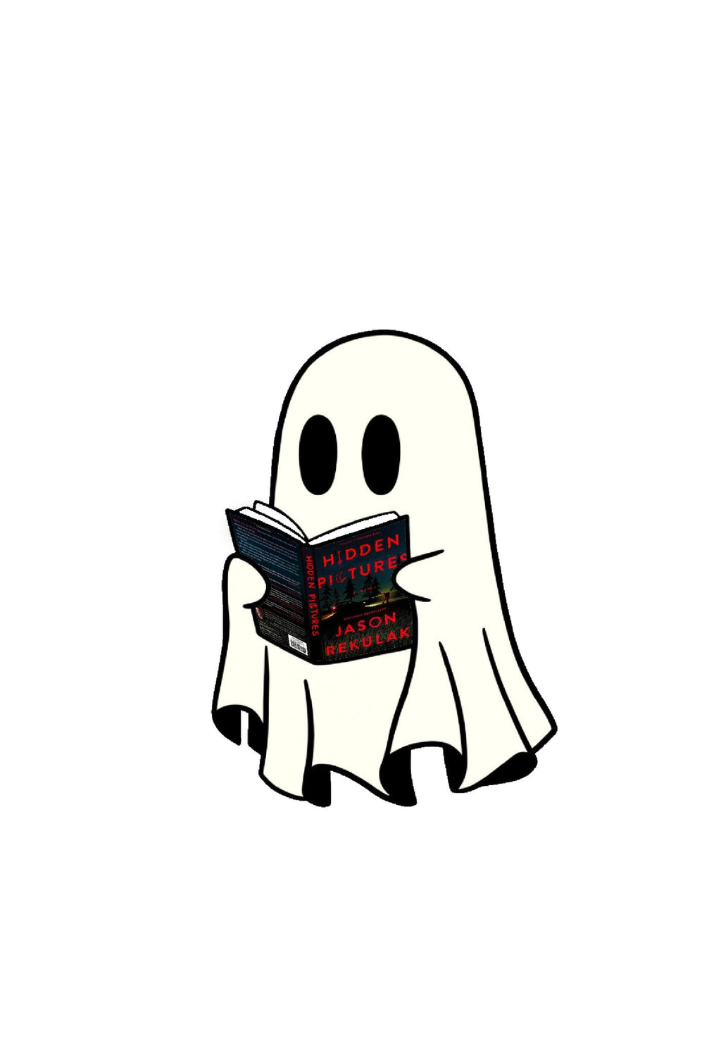 Custom Ghost Reading a Book Sticker