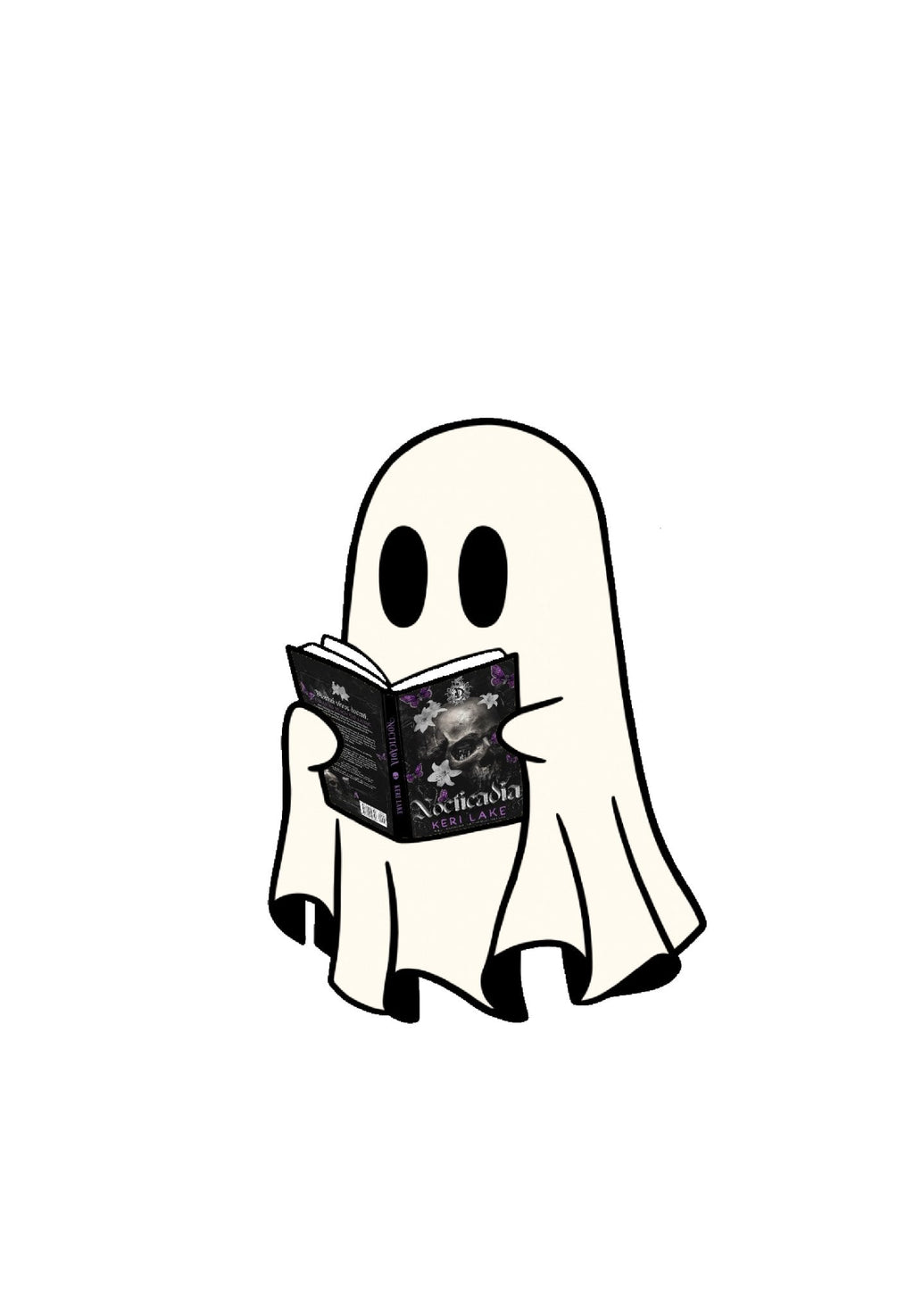 Custom Ghost Reading a Book Sticker