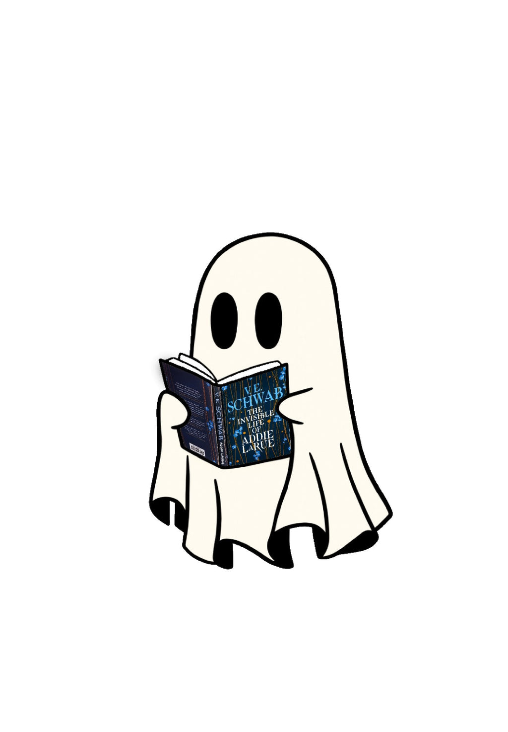 Custom Ghost Reading a Book Sticker