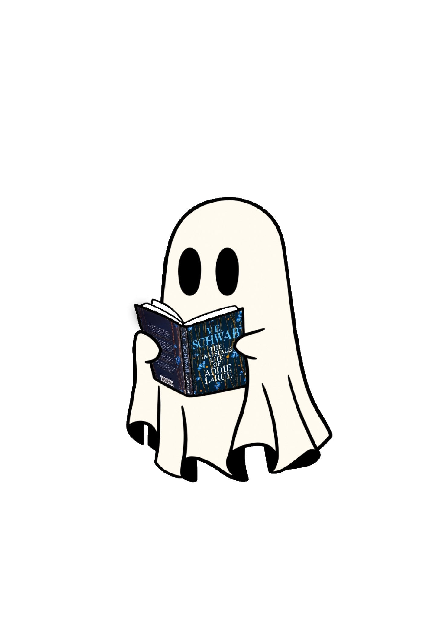 Custom Ghost Reading a Book Sticker