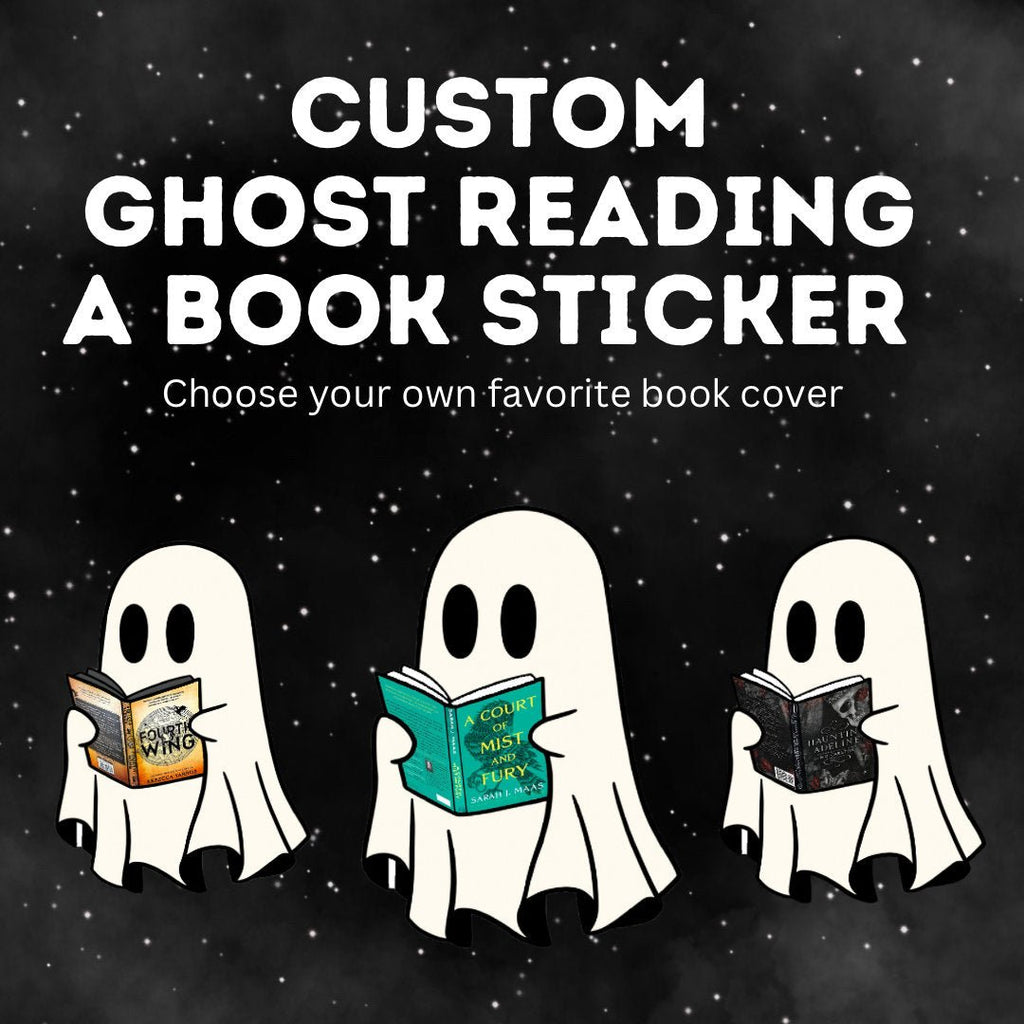Custom Ghost Reading a Book Sticker