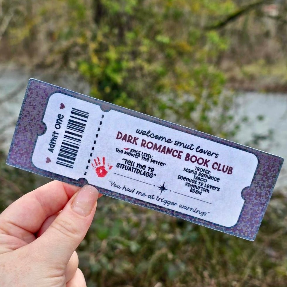 Dark Romance Book Club TICKET Laminated Cardstock Bookmark