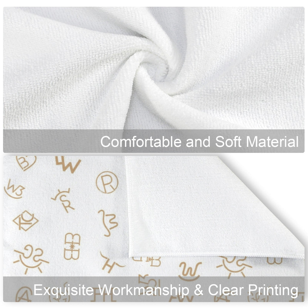 Set of 4 Minimalistic Cowboy Western Cattle Brands Kitchen Towels Made in America