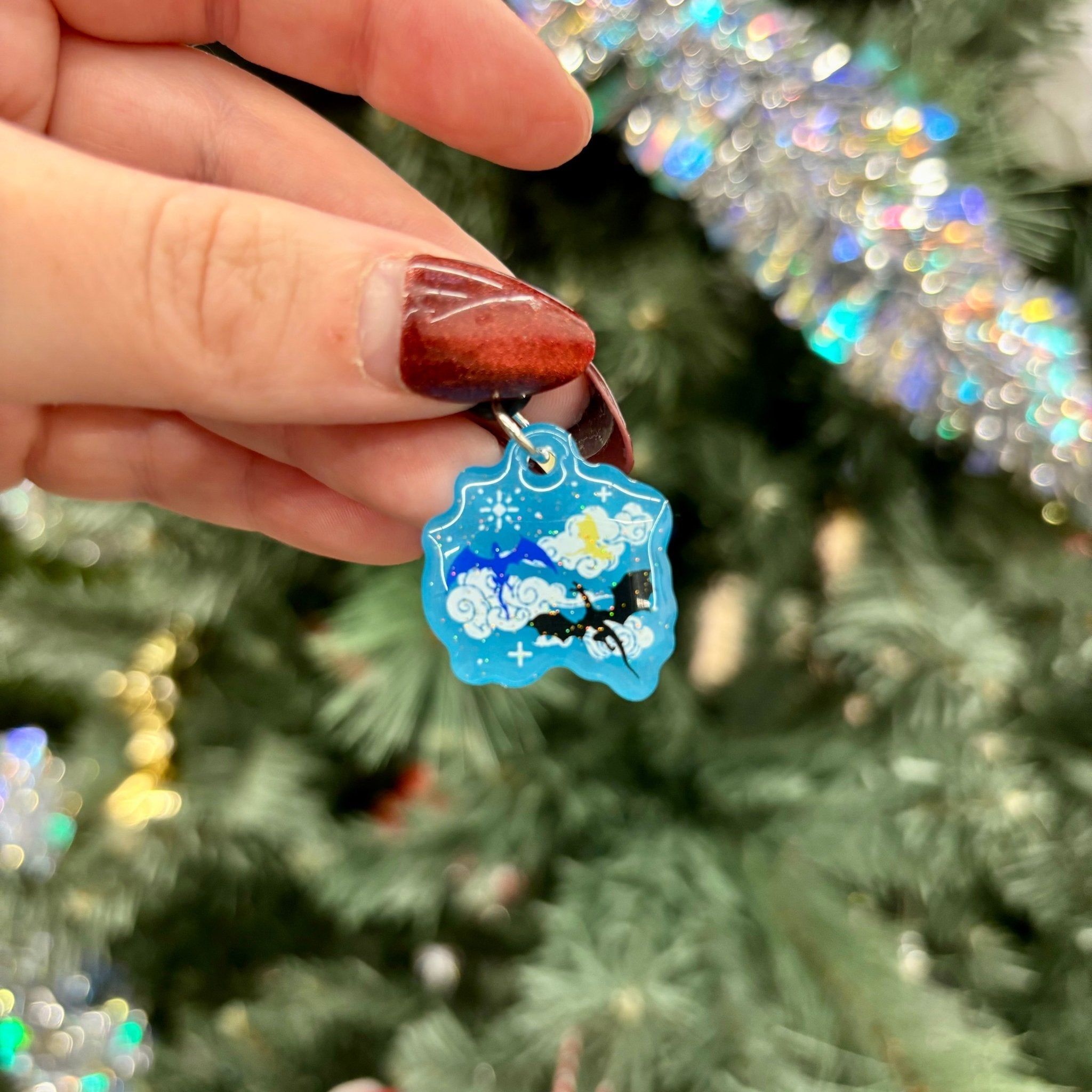 Fourth Wing Inspired Dragons Glow in the Dark Sparkle Double Sided USB-C Dust Plug Kindle Charm