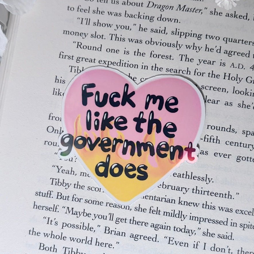 Fuck Me Like the Government Does Vinyl Sticker