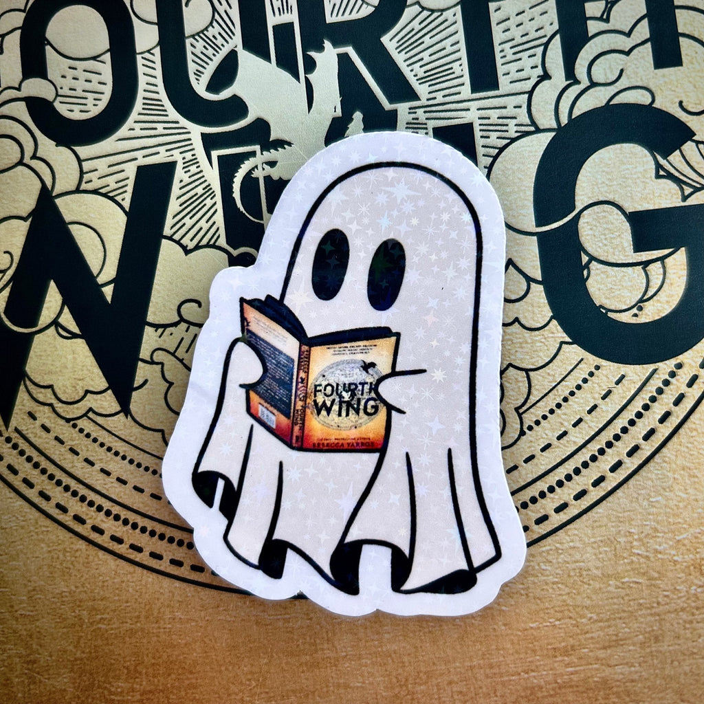 Ghost Reading Fourth Wing Sticker