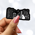 Halloween Season Bookshelf Black and White Sticker
