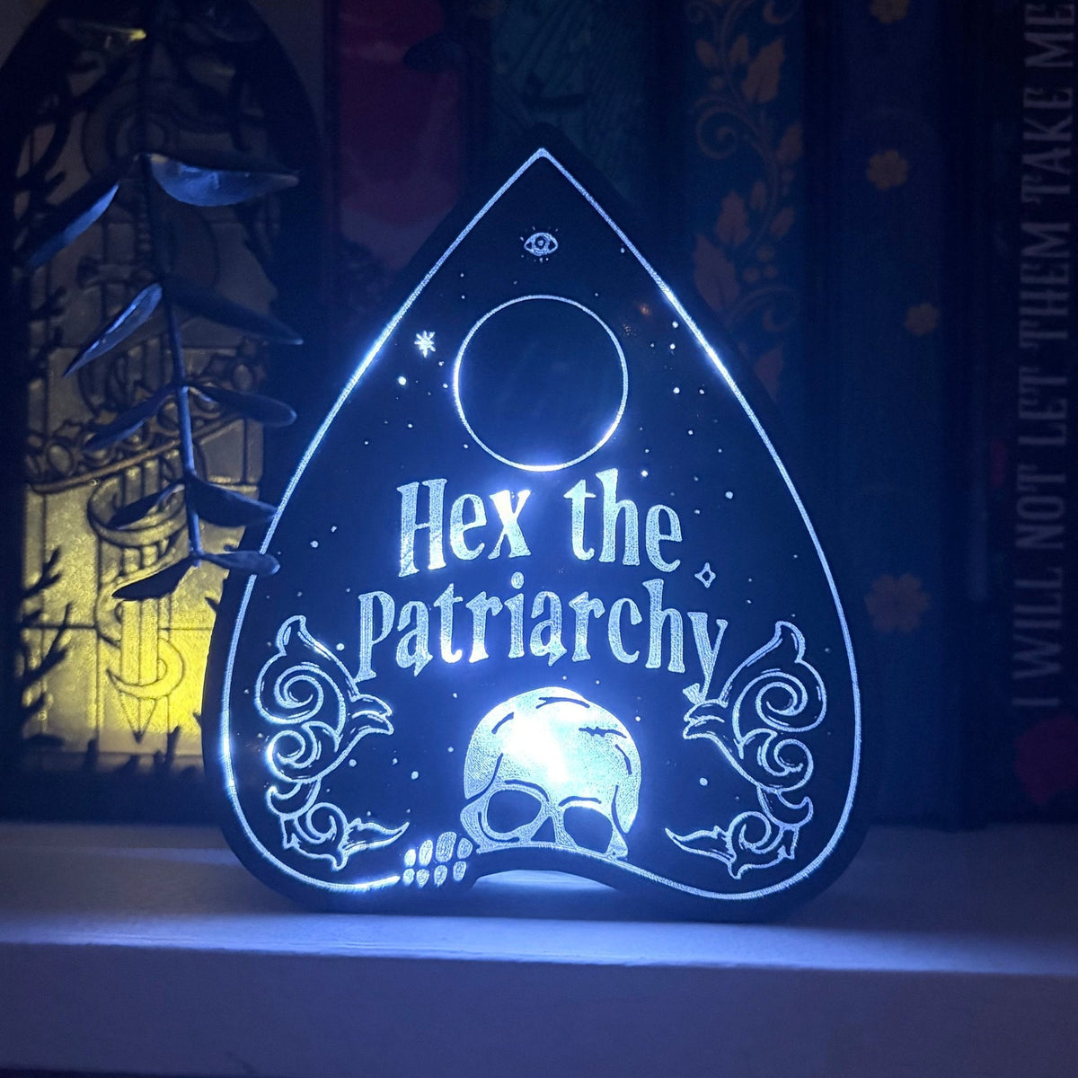 Hex the Patriarchy 3D Printed Book Nook Light Box