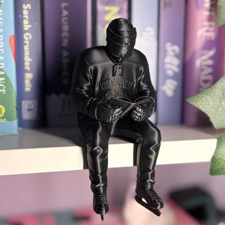3D Printed Hockey Player Reading Shelf Decor