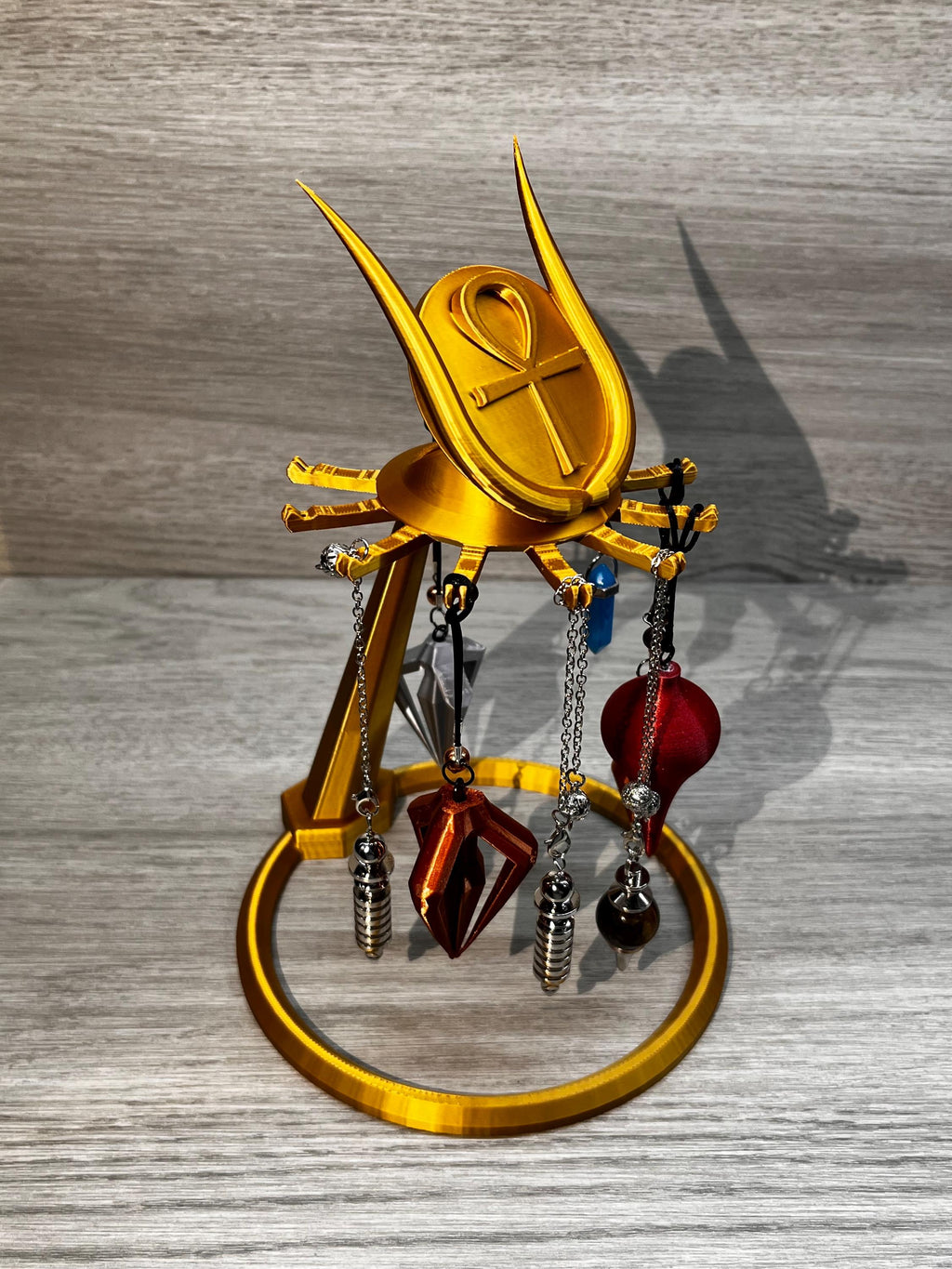 ISIS Ankh Multi-Pendulum Stand (9 inches) (3D Printed PLA Plastic)