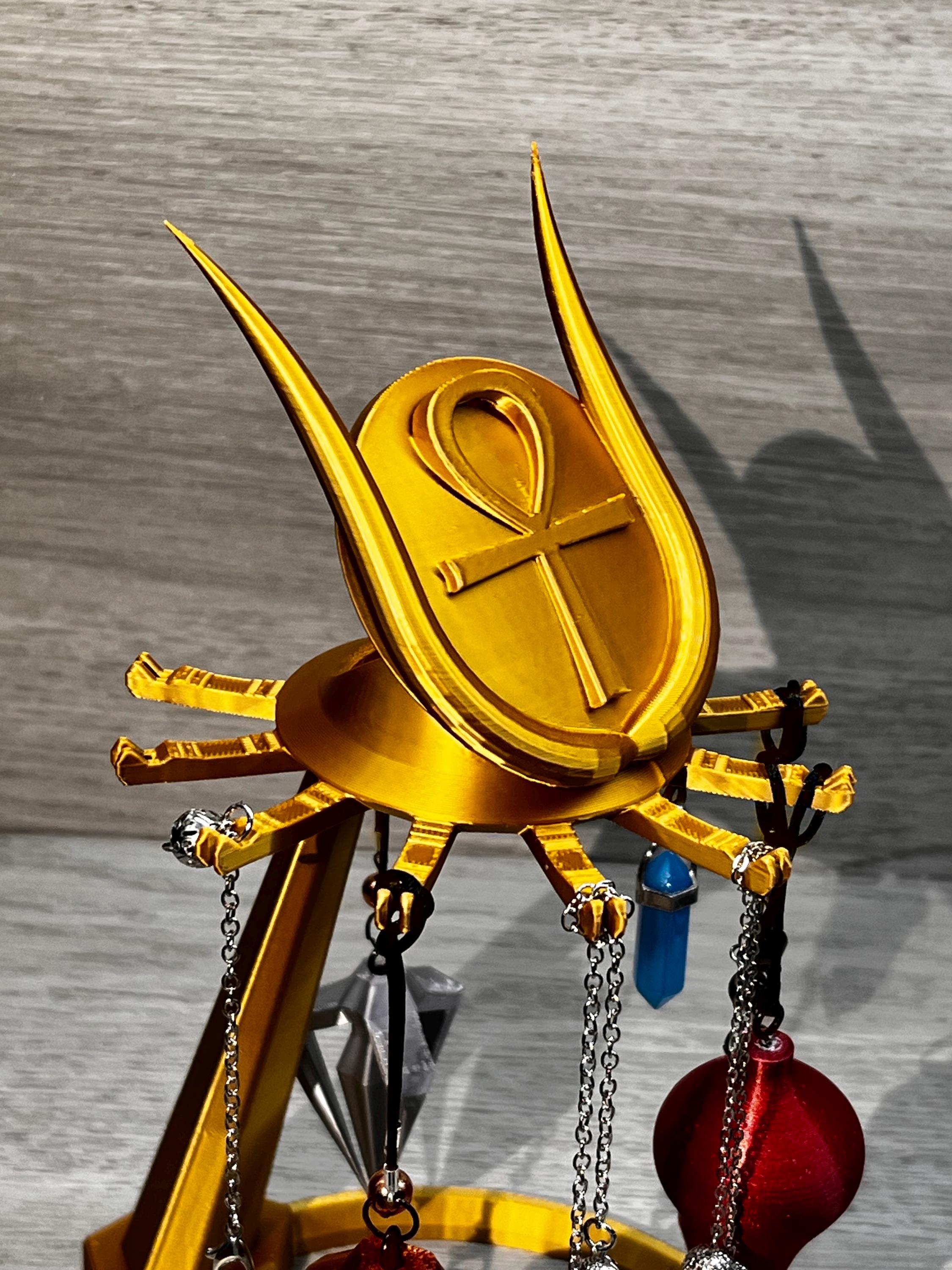 ISIS Ankh Multi-Pendulum Stand (9 inches) (3D Printed PLA Plastic)