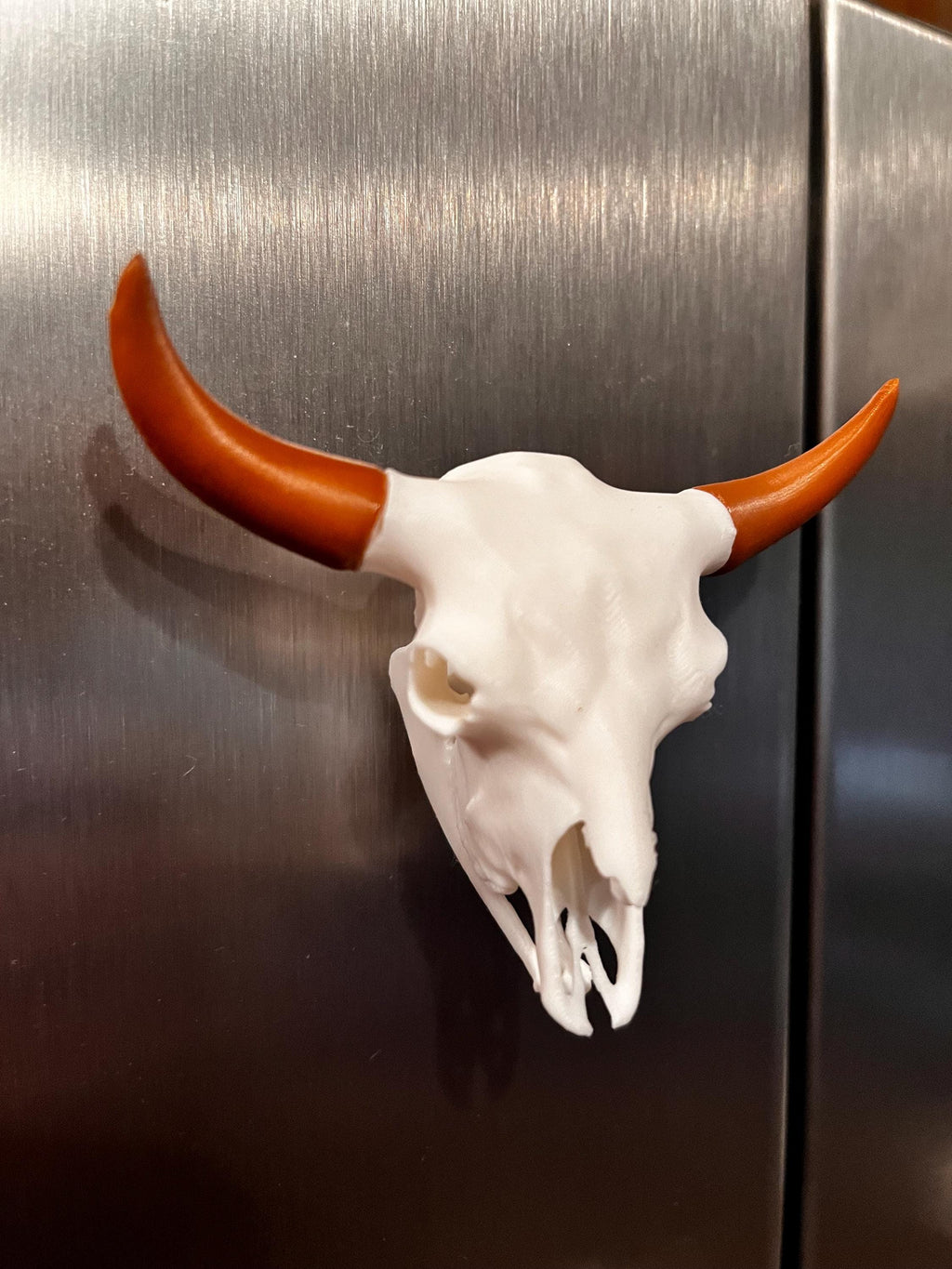 Bison Skull Fridge Magnet (3D Printed PLA Plastic)