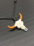 3D Printed Bison Skull Pendant: PLA Plastic Cord Necklace