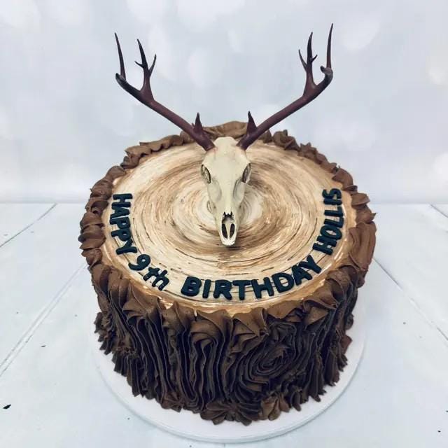 Hand Painted 3D Printed Deer Skull: Acrylic Enamel Decor