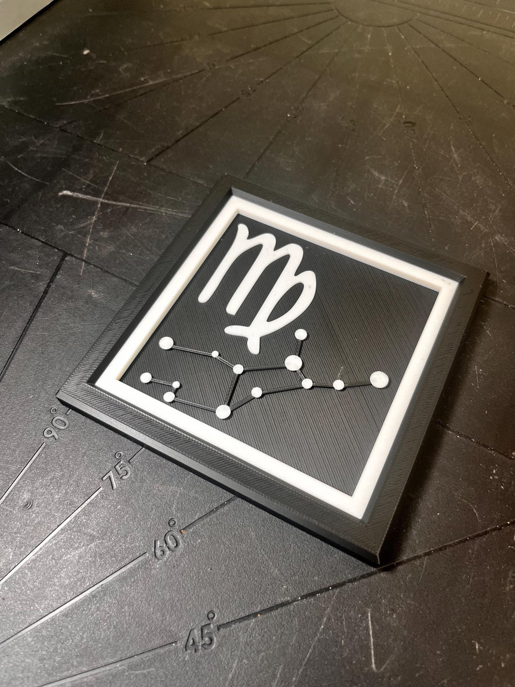 Virgo Constellation Wall Art - 3D Printed Zodiac Symbol Relief Decor