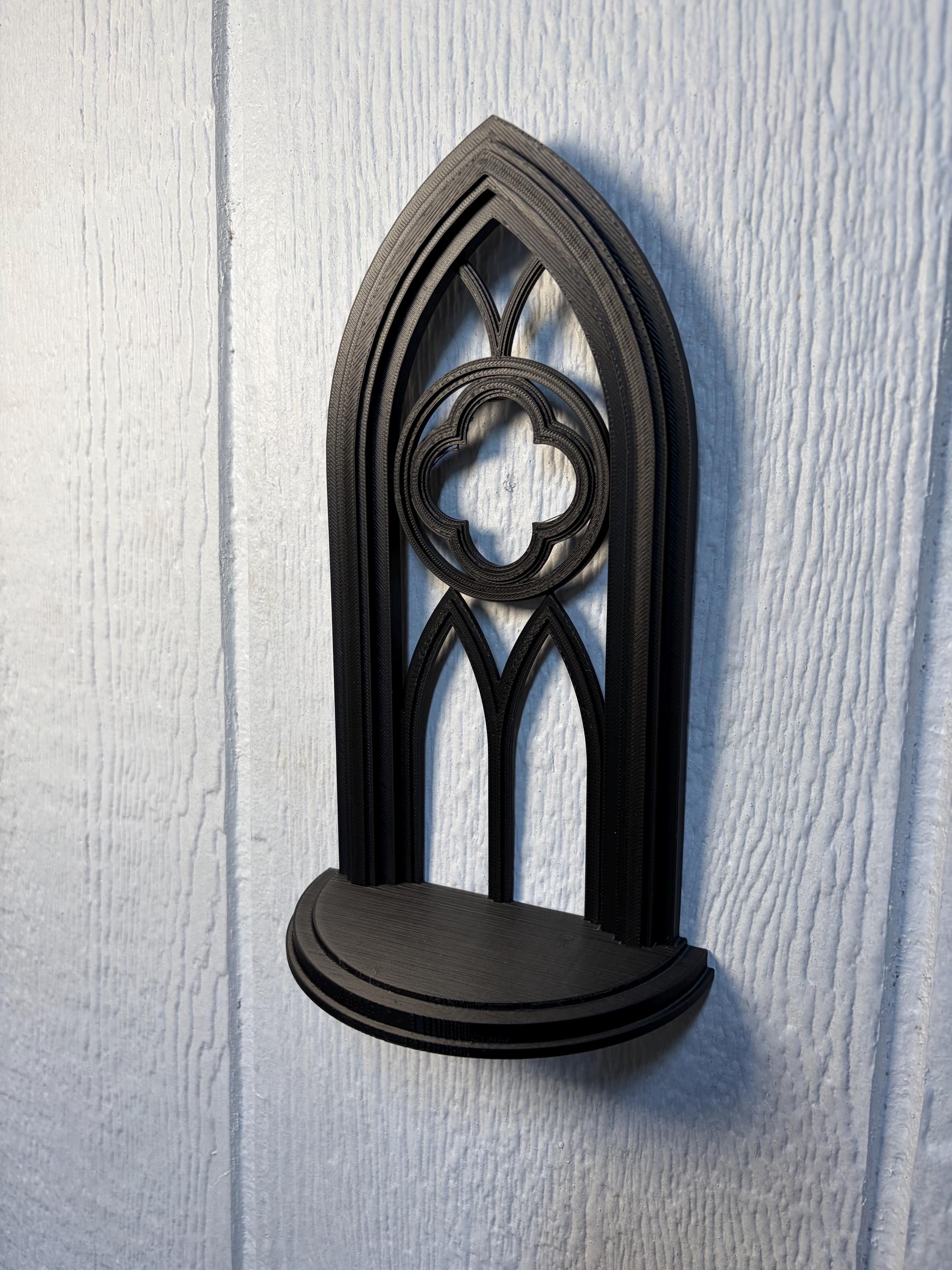 Gothic Arch Wall Art Display Stand- 3D Printed Goth Relief Decor