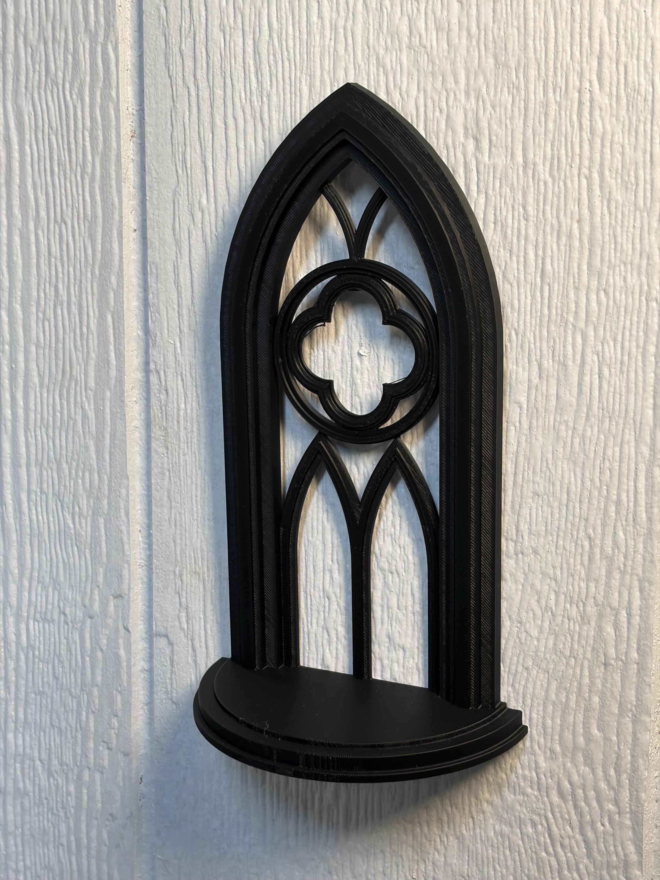 Gothic Arch Wall Art Display Stand- 3D Printed Goth Relief Decor