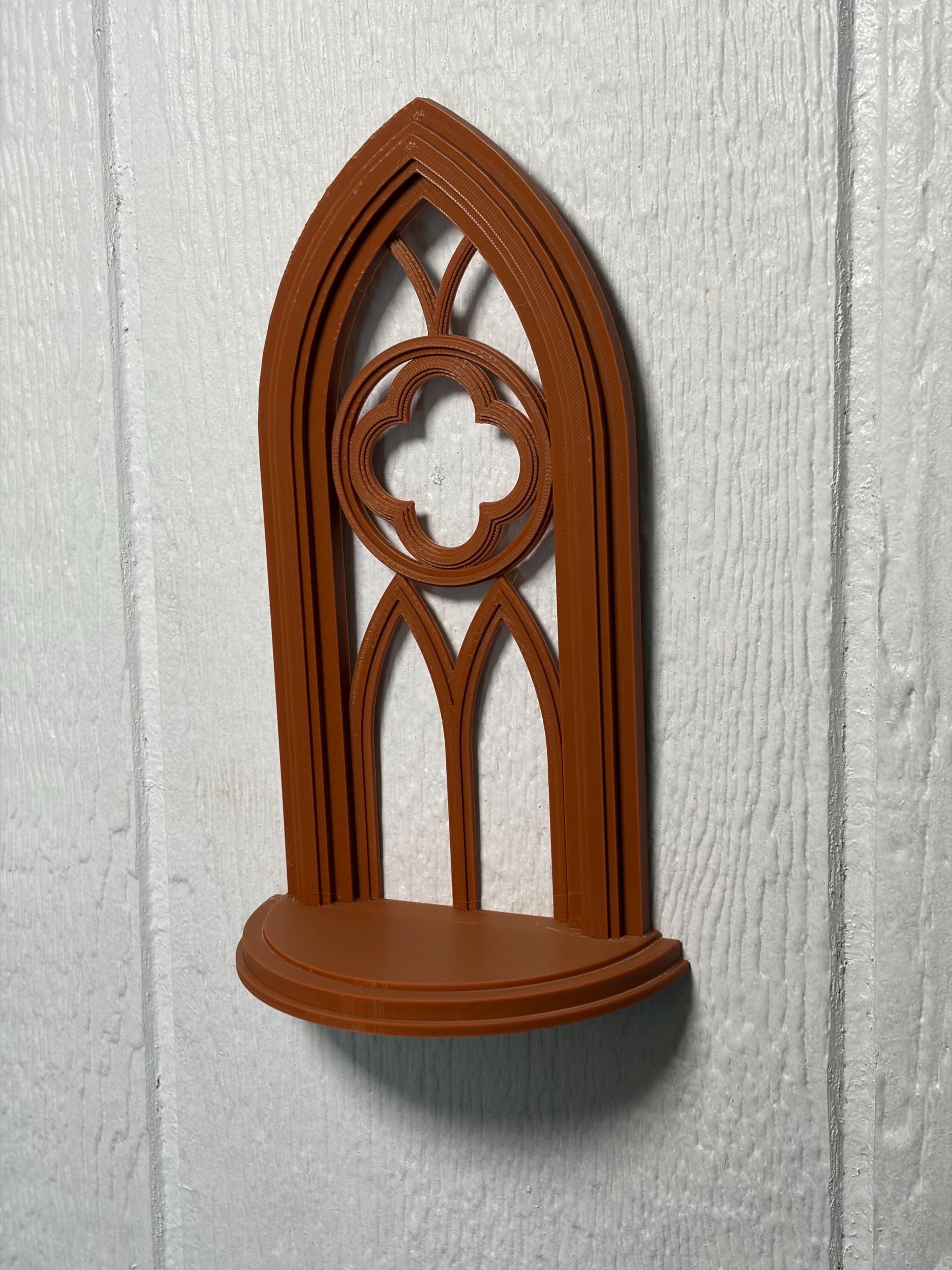 Gothic Arch Wall Art Display Stand- 3D Printed Goth Relief Decor