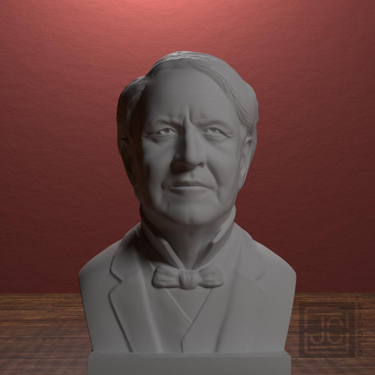 Thomas Edison 3D Printed Collectible Bust