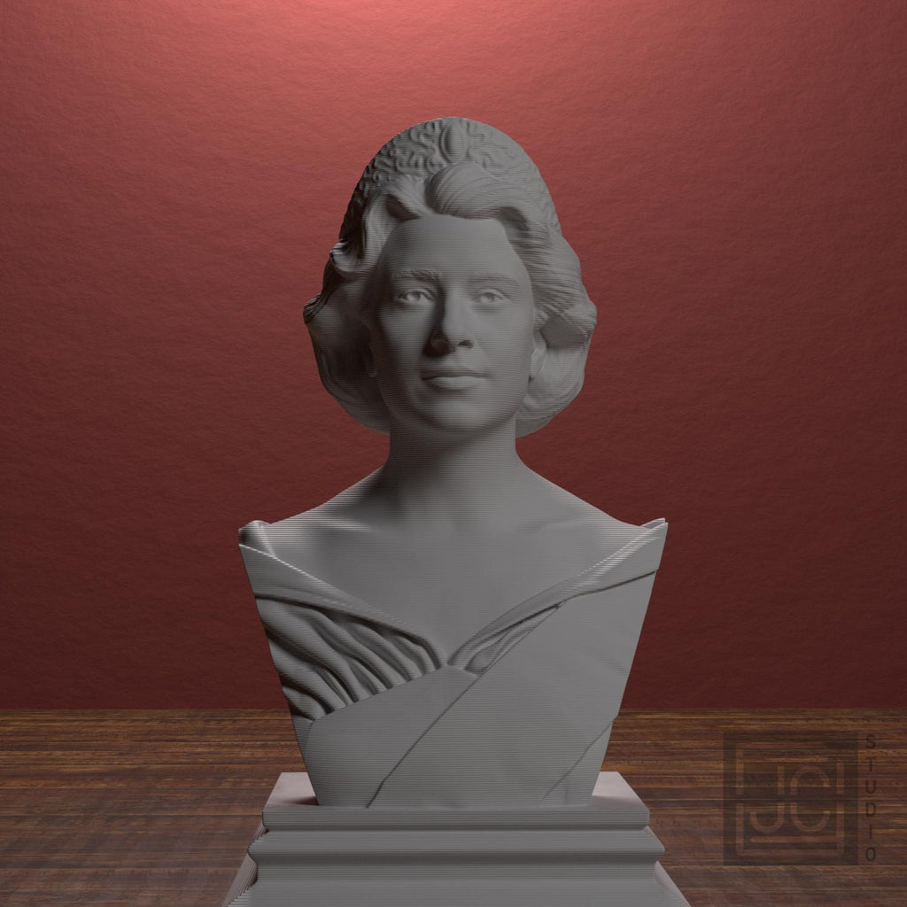 Queen Elizabeth II 3D Printed Collectible Bust