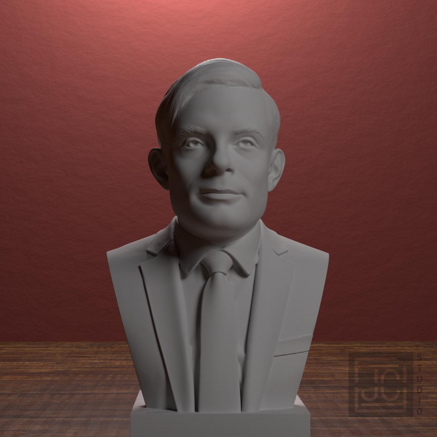 Alan Turing 3D Printed Collectible Bust