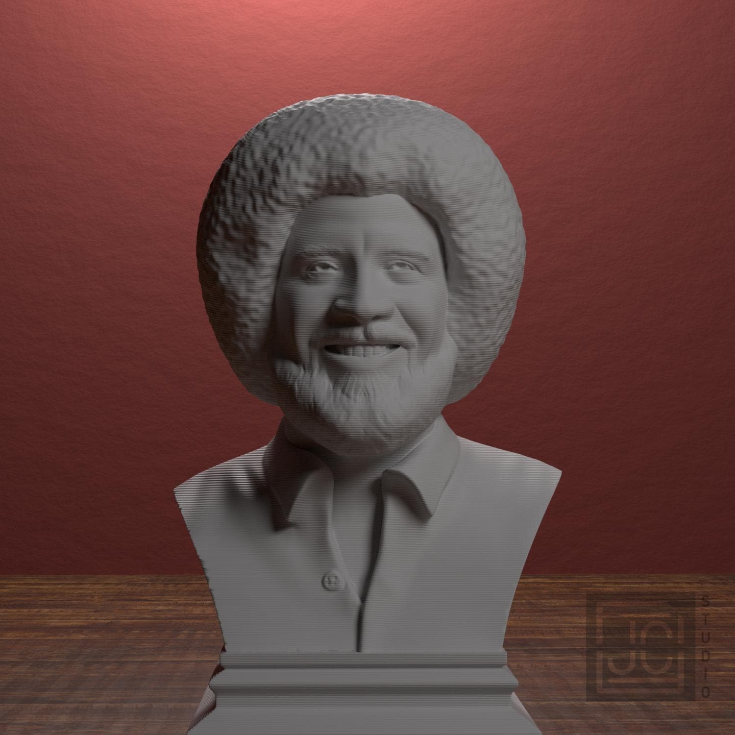 Bob Ross 3D Printed Collectible Bust
