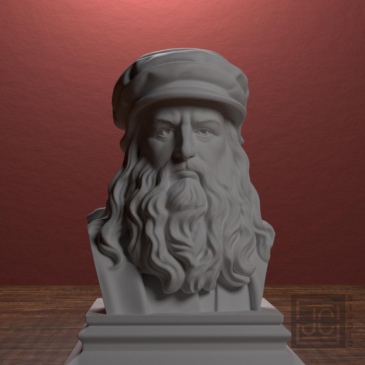 Leonardo da Vinci 3D Printed Collectible Bust