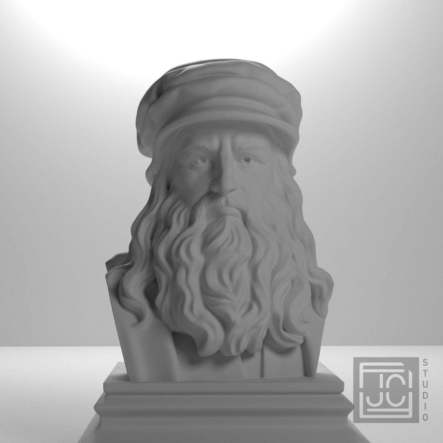 Leonardo da Vinci 3D Printed Collectible Bust
