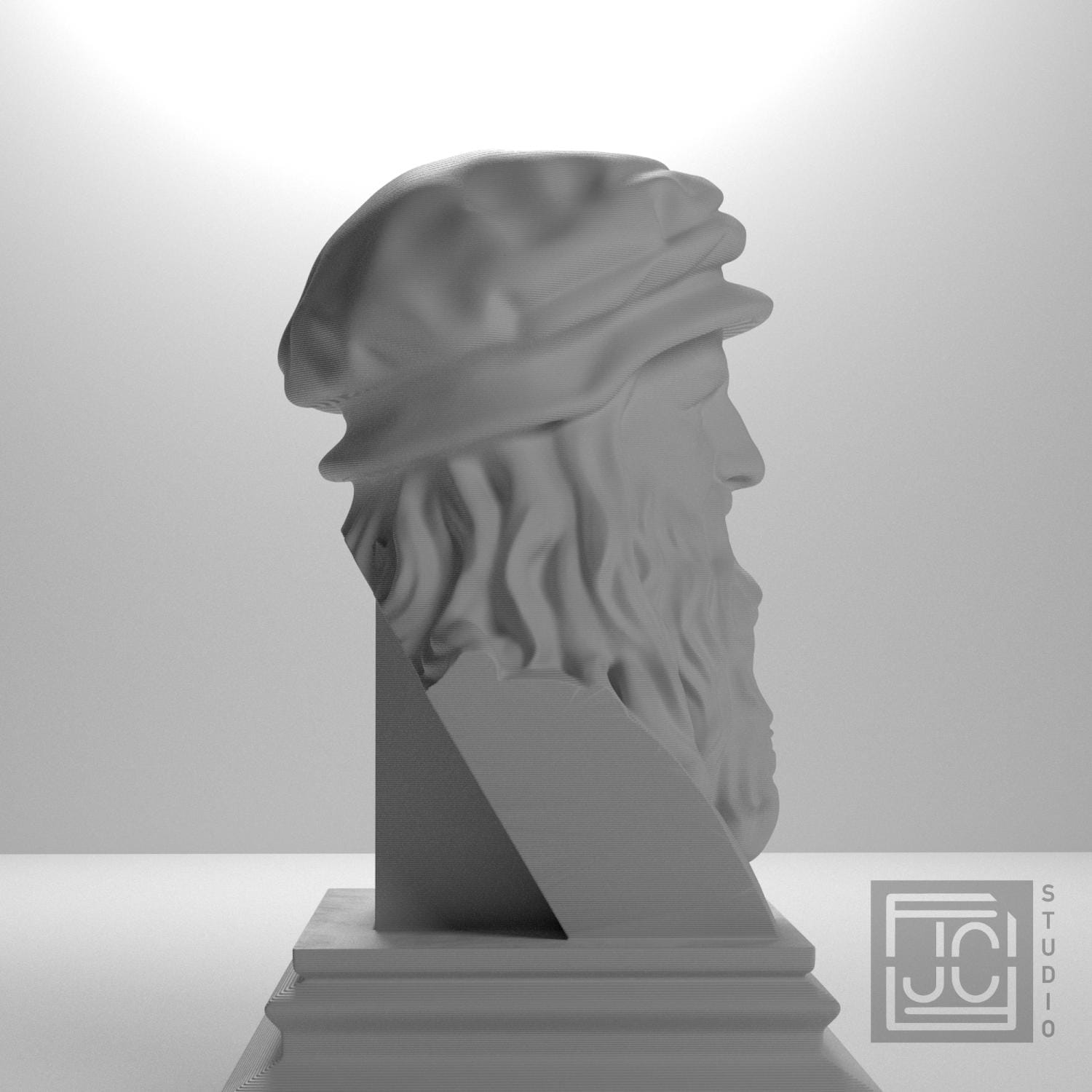 Leonardo da Vinci 3D Printed Collectible Bust