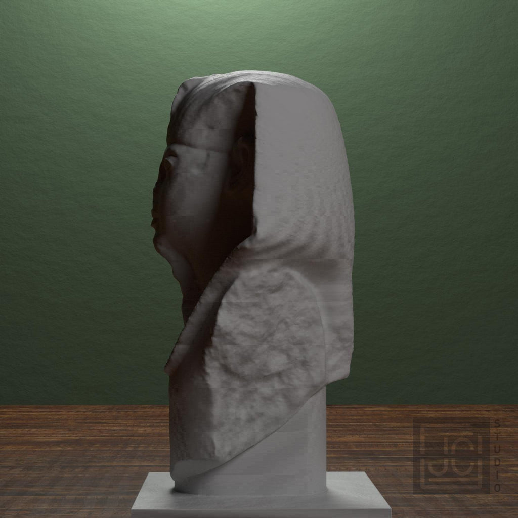 19th Dynasty Pharaoh Head 3D Printed Museum Replica
