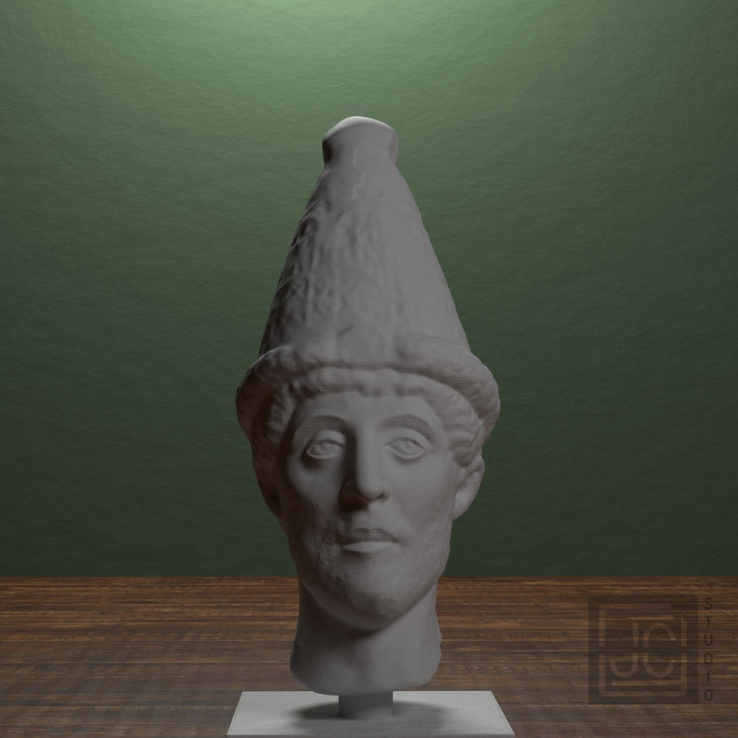 Head of a Priest 3D Printed Museum Replica