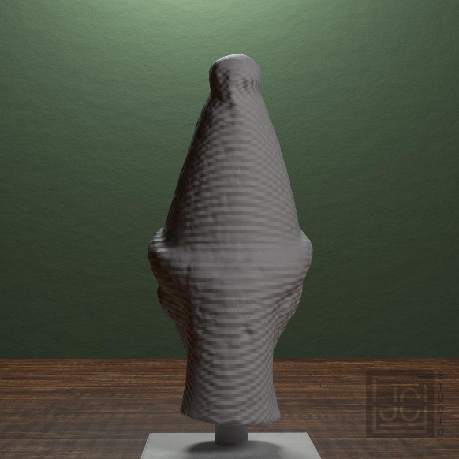 Head of a Priest 3D Printed Museum Replica