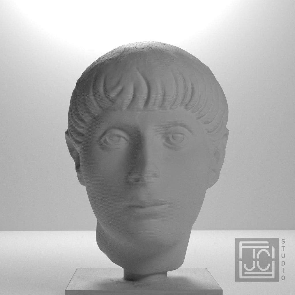 Young Man Head 3D Printed Museum Replica