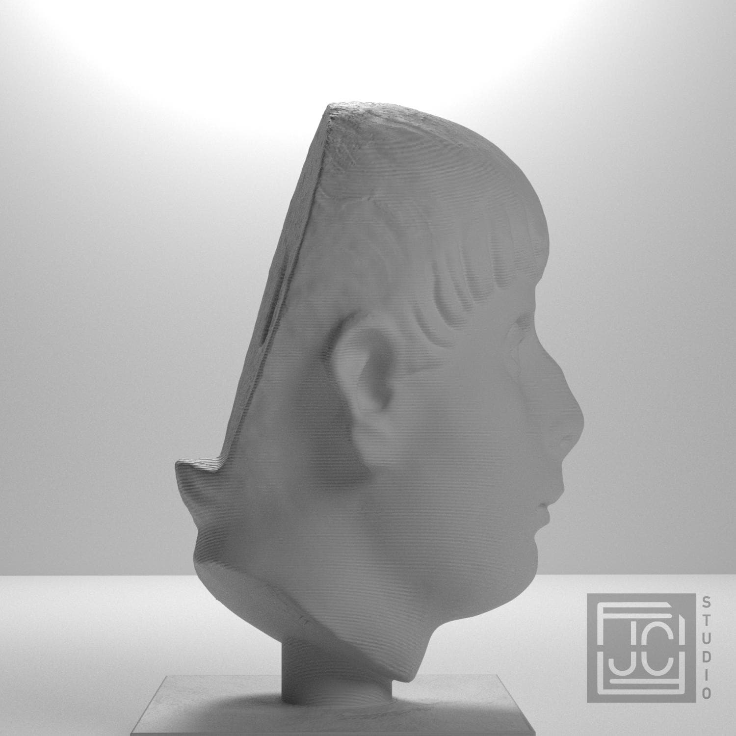 Young Man Head 3D Printed Museum Replica