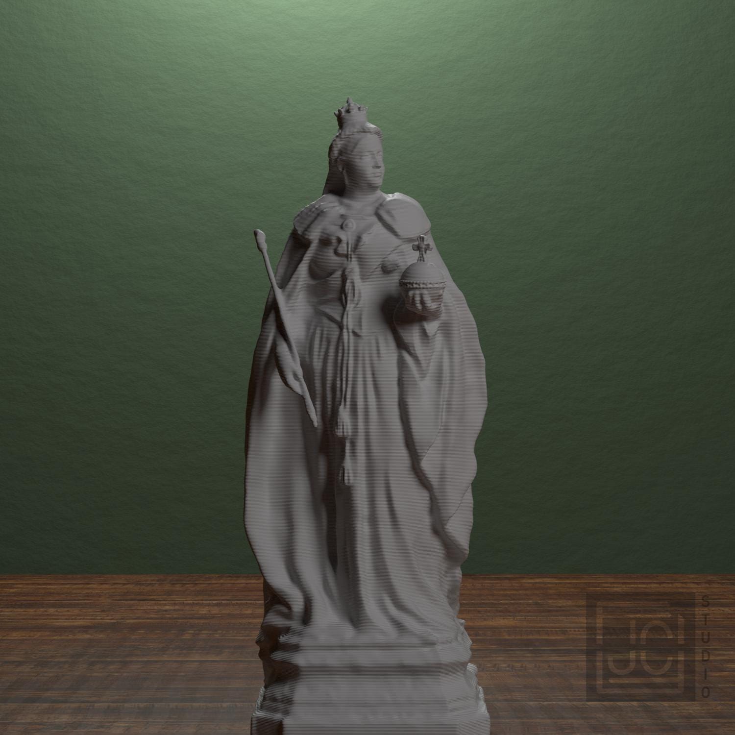 Queen Victoria in Victoria Square 3D Printed Museum Statue Replica