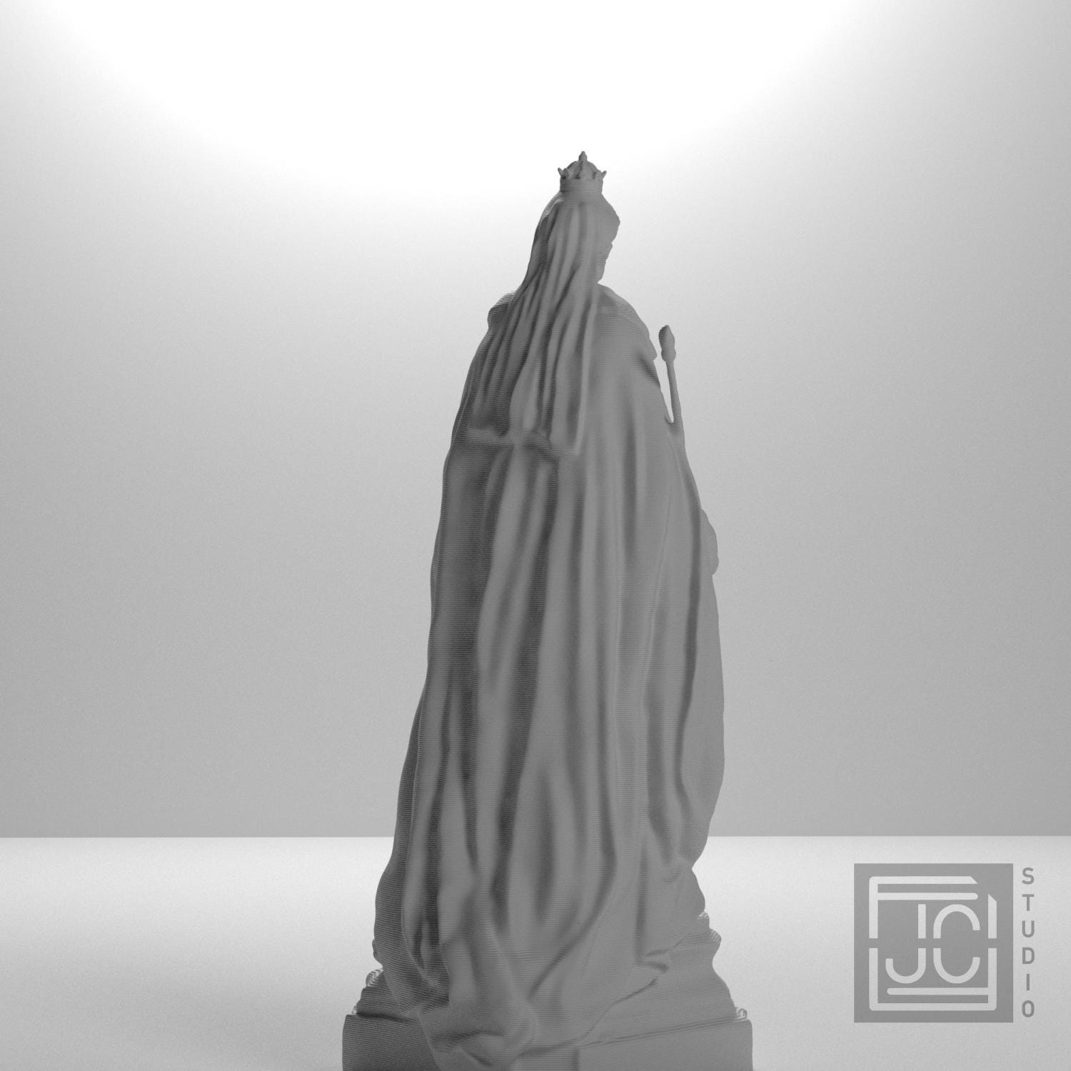 Queen Victoria in Victoria Square 3D Printed Museum Statue Replica