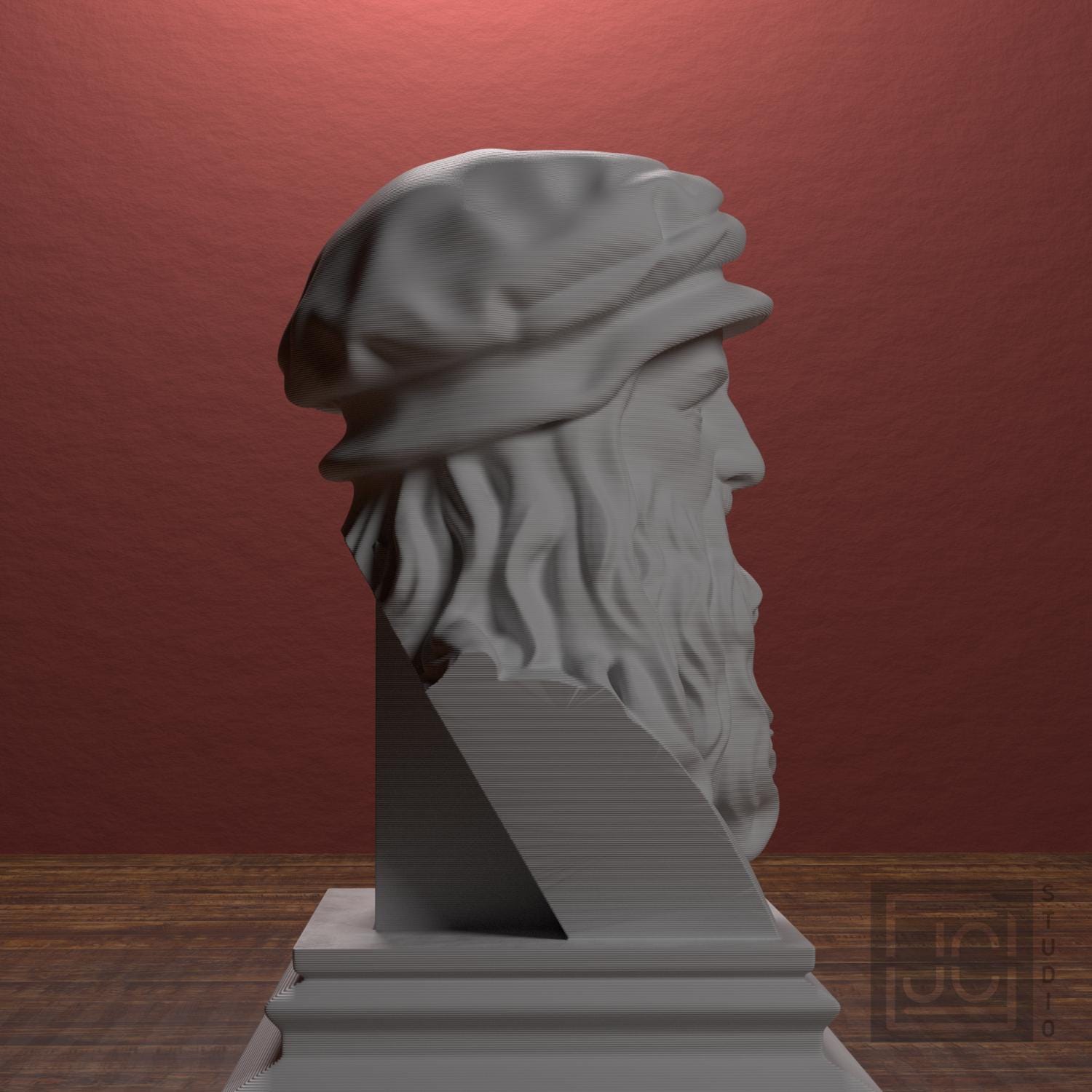Leonardo da Vinci 3D Printed Collectible Bust