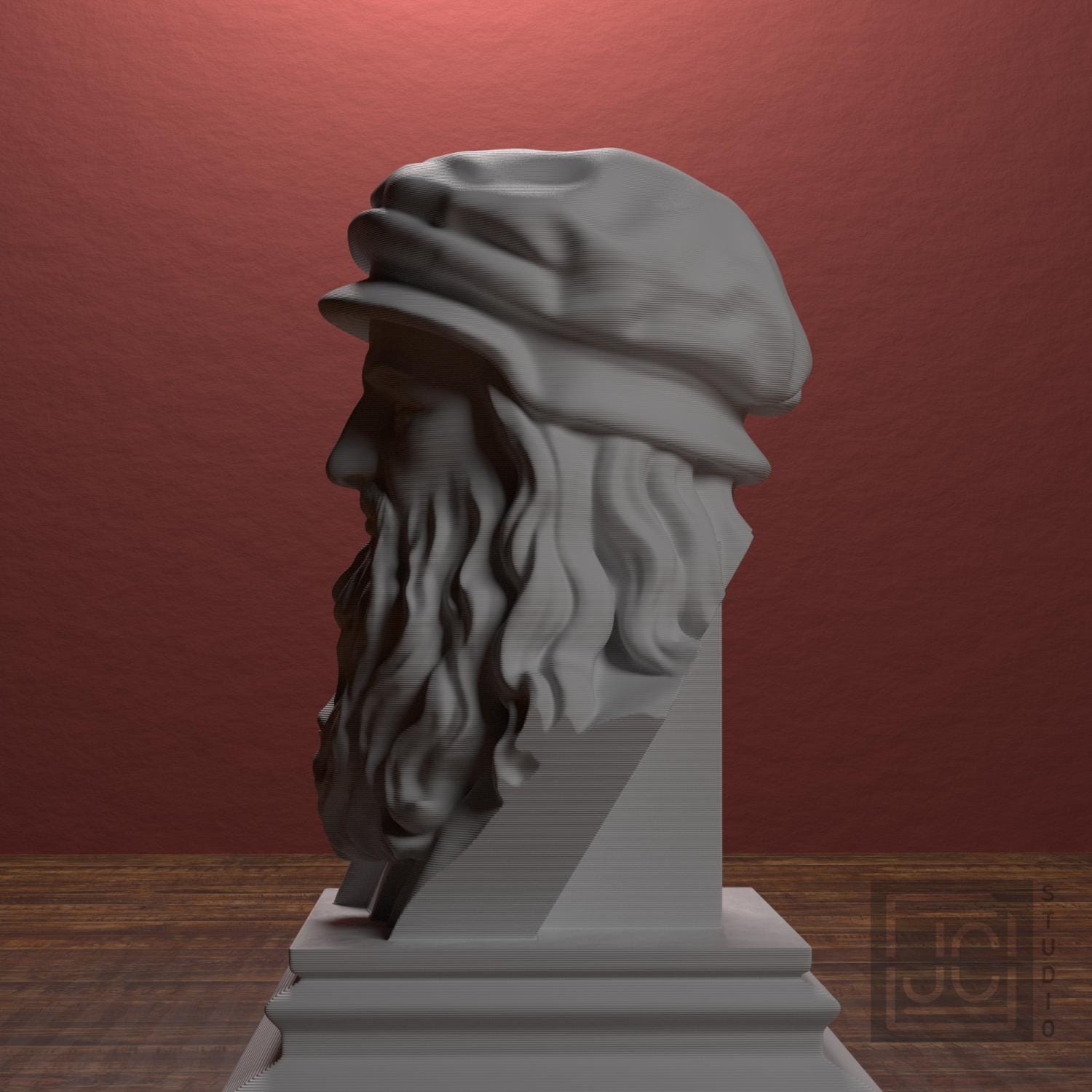 Leonardo da Vinci 3D Printed Collectible Bust