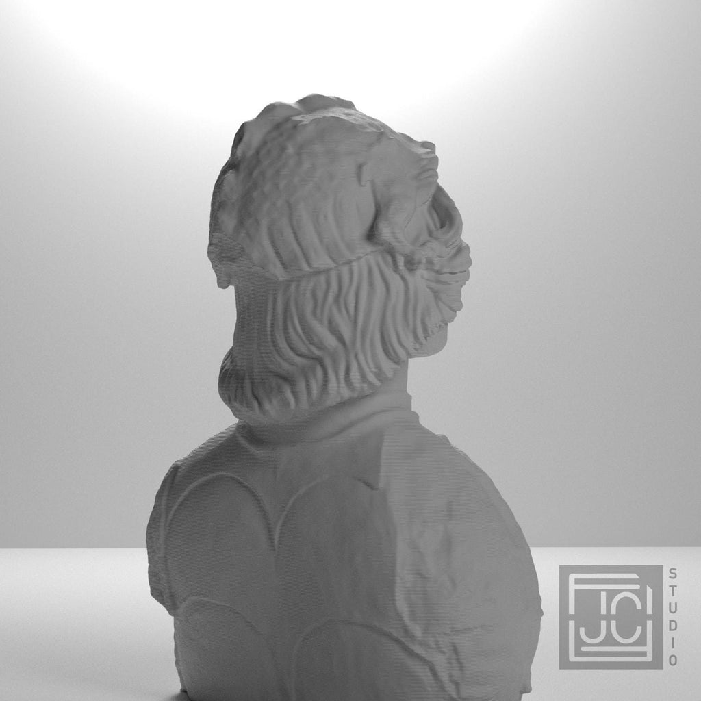 Helmet-Clad Figure with Relief Harness 3D Printed Museum Replica