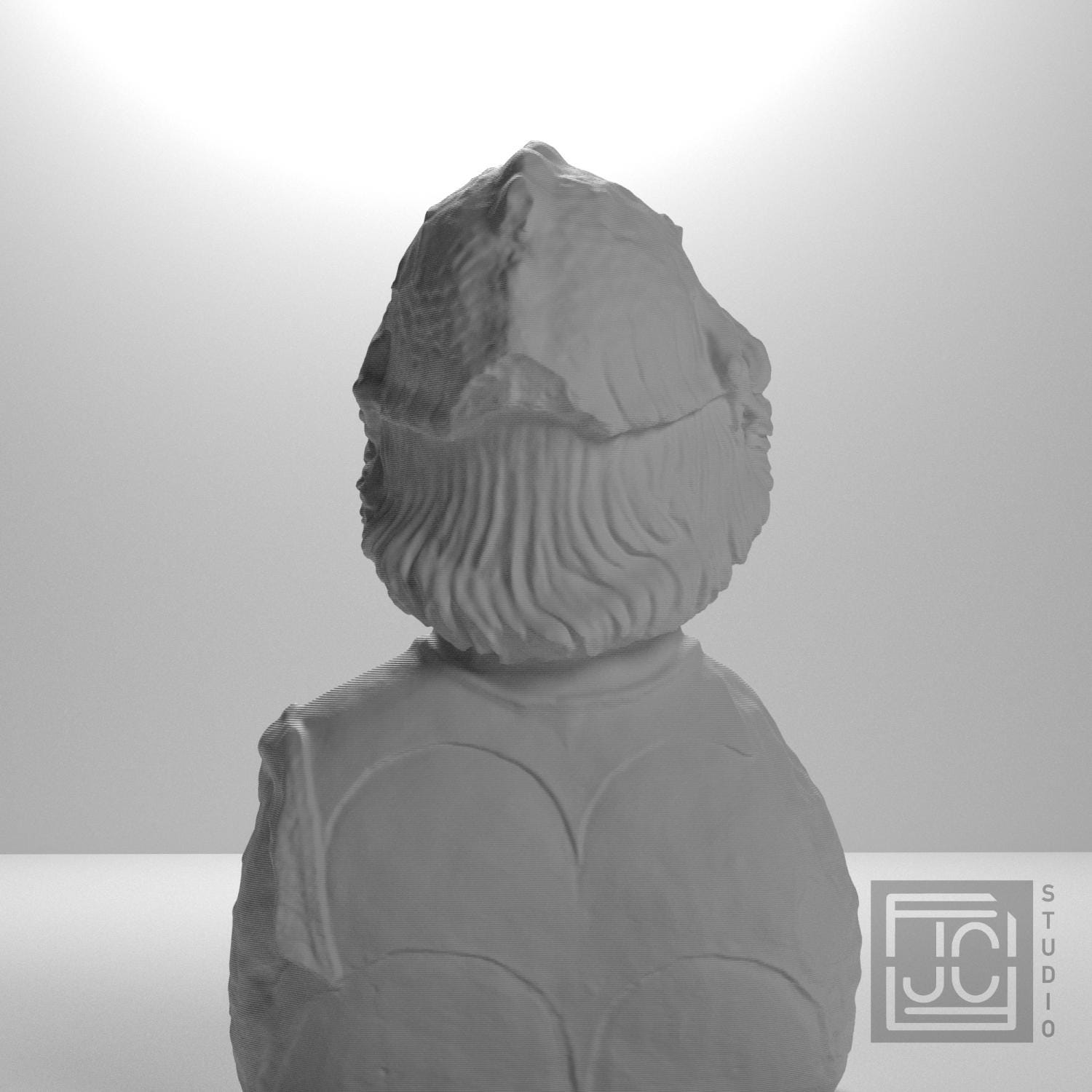 Helmet-Clad Figure with Relief Harness 3D Printed Museum Replica