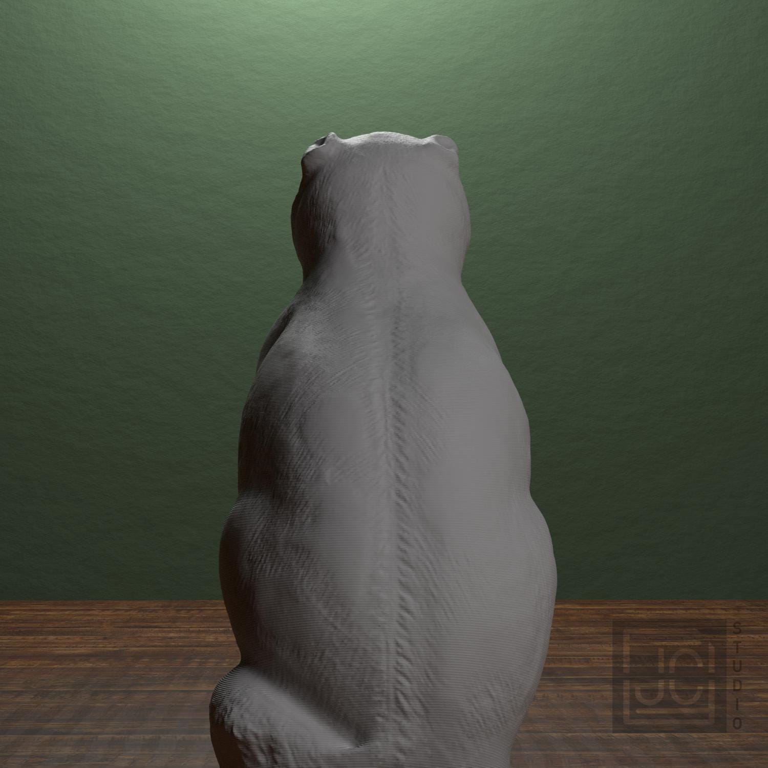 Chinese Porcelain Pug Dog A 3D Printed Collectible Sculpture